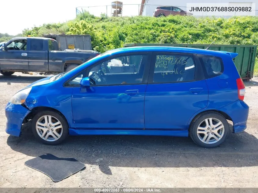 2008 Honda Fit Sport VIN: JHMGD37688S009882 Lot: 40072883