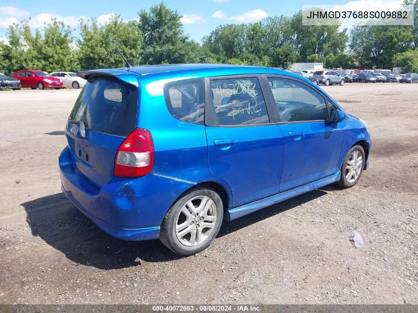 2008 Honda Fit Sport VIN: JHMGD37688S009882 Lot: 40072883