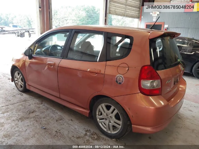 JHMGD38678S048204 2008 Honda Fit Sport