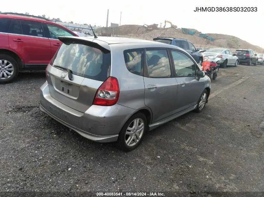 JHMGD38638S032033 2008 Honda Fit Sport