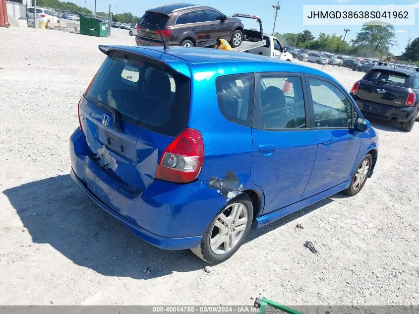 JHMGD38638S041962 2008 Honda Fit Sport