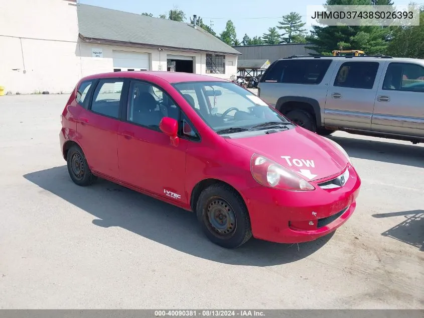 JHMGD37438S026393 2008 Honda Fit