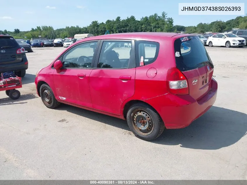 JHMGD37438S026393 2008 Honda Fit