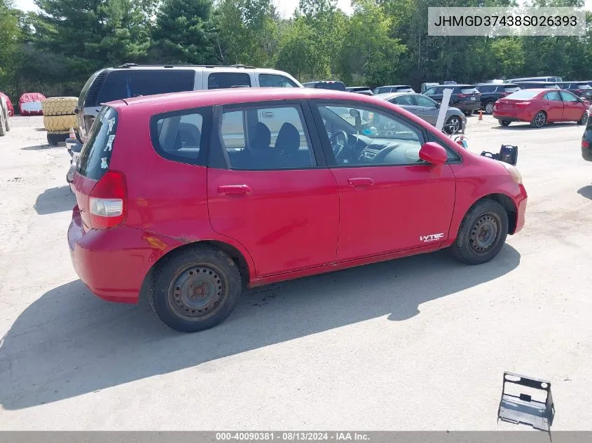 JHMGD37438S026393 2008 Honda Fit