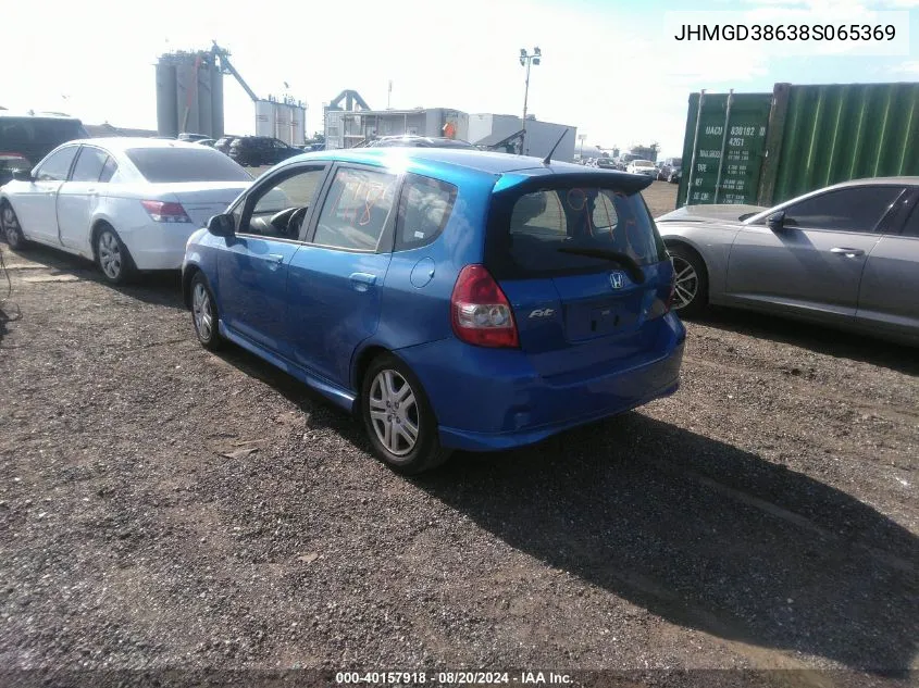 JHMGD38638S065369 2008 Honda Fit Sport