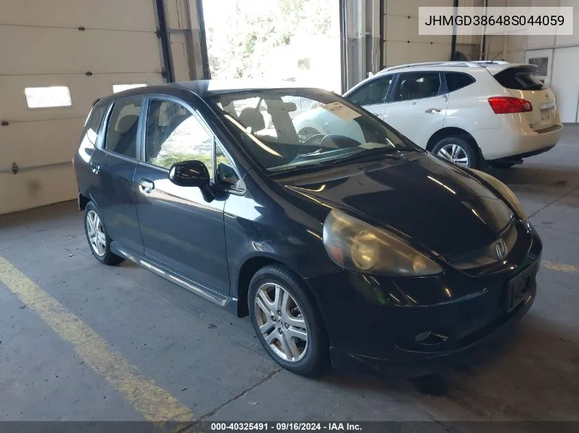 2008 Honda Fit Sport VIN: JHMGD38648S044059 Lot: 40325491