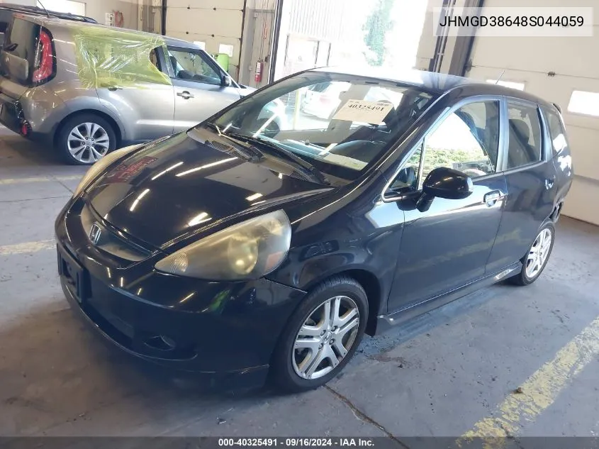 2008 Honda Fit Sport VIN: JHMGD38648S044059 Lot: 40325491