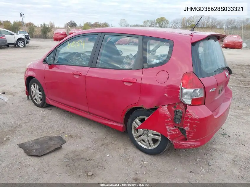 JHMGD38628S033321 2008 Honda Fit Sport