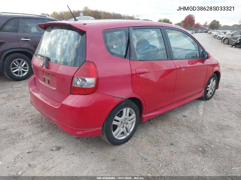 JHMGD38628S033321 2008 Honda Fit Sport