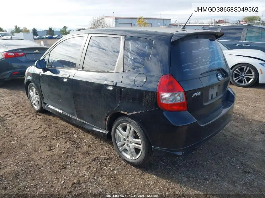 JHMGD38658S049562 2008 Honda Fit Sport