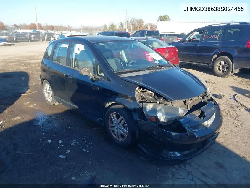 JHMGD38638S024465 2008 Honda Fit Sport