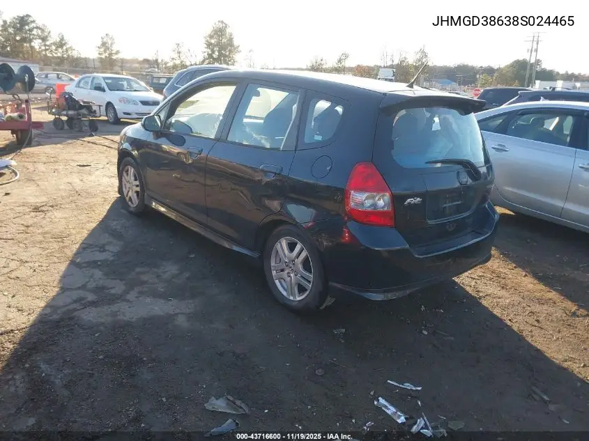 JHMGD38638S024465 2008 Honda Fit Sport