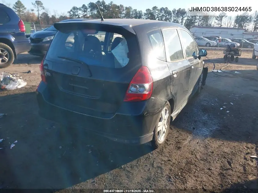 JHMGD38638S024465 2008 Honda Fit Sport