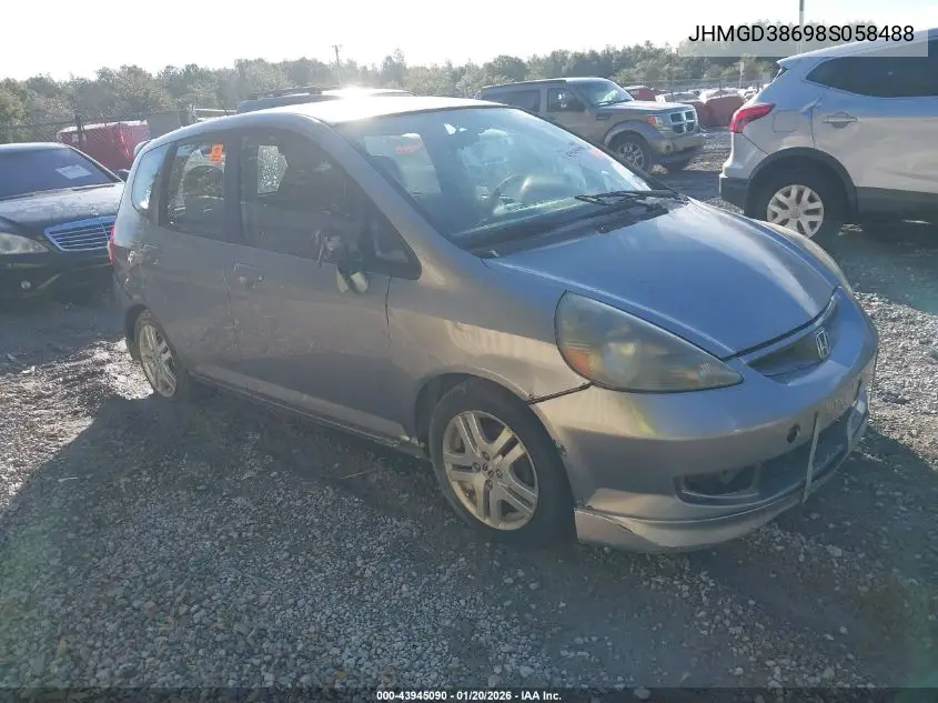 JHMGD38698S058488 2008 Honda Fit Sport