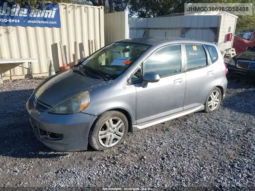 JHMGD38698S058488 2008 Honda Fit Sport