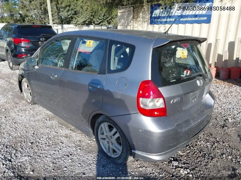 JHMGD38698S058488 2008 Honda Fit Sport