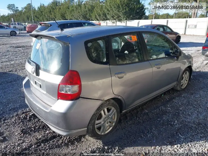 JHMGD38698S058488 2008 Honda Fit Sport