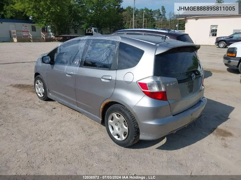 2009 Honda Fit VIN: JHMGE88889S811005 Lot: 12038572