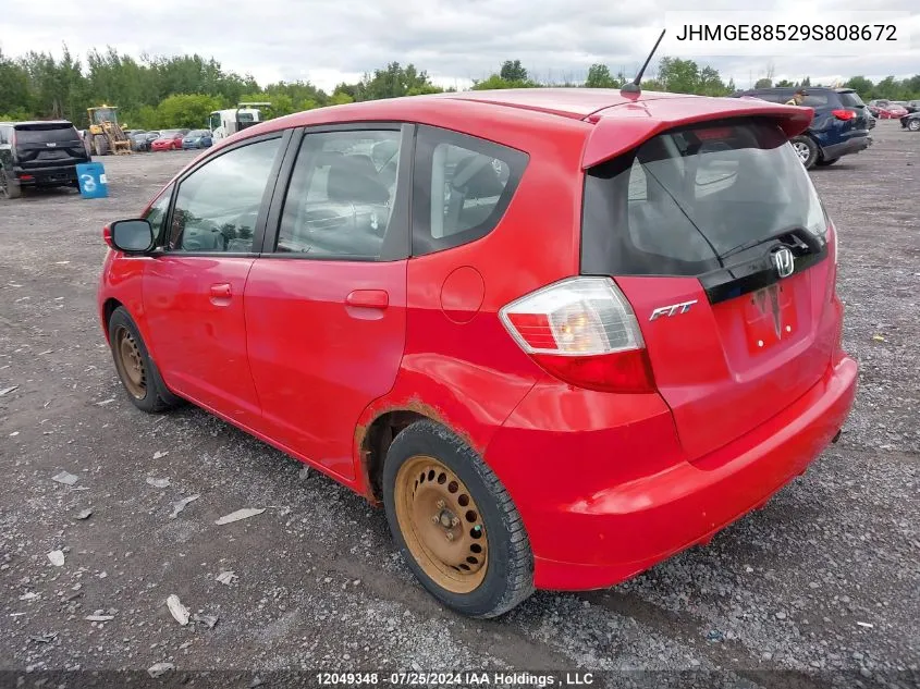 2009 Honda Fit Lx VIN: JHMGE88529S808672 Lot: 12049348