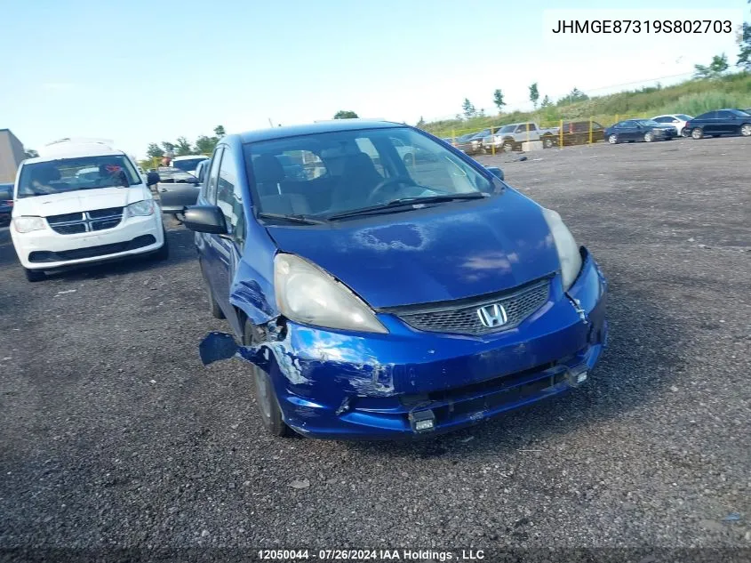 2009 Honda Fit VIN: JHMGE87319S802703 Lot: 12050044