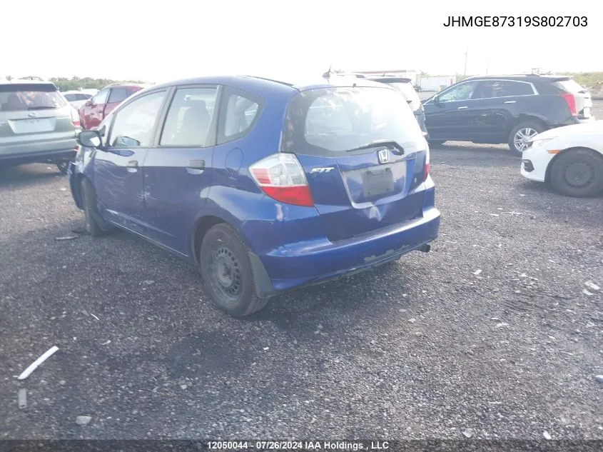 2009 Honda Fit VIN: JHMGE87319S802703 Lot: 12050044