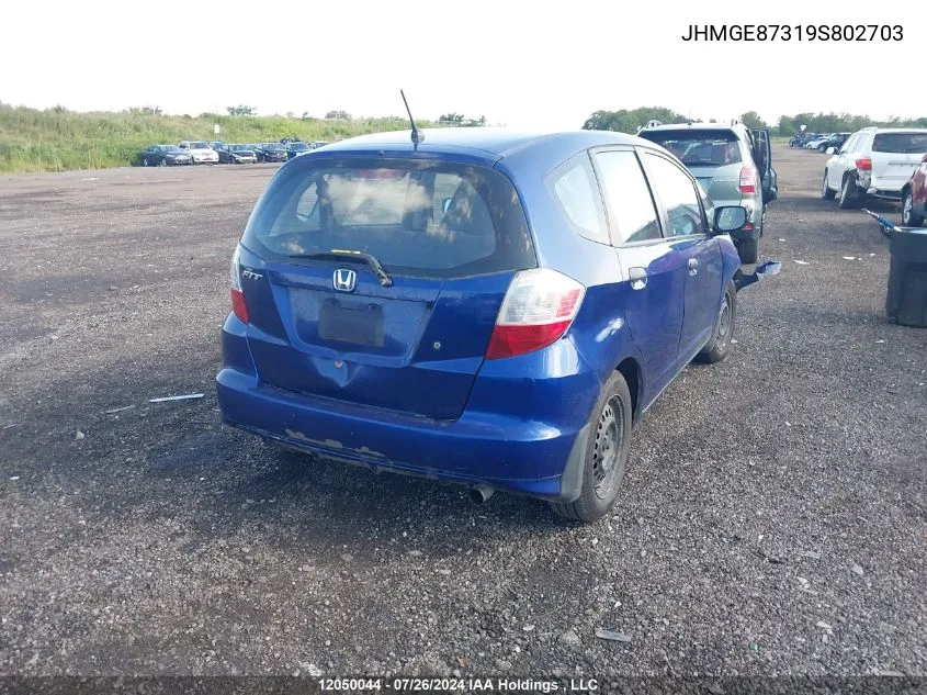 2009 Honda Fit VIN: JHMGE87319S802703 Lot: 12050044