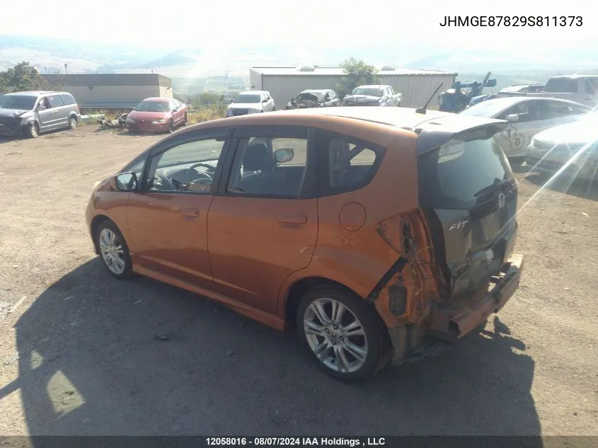 2009 Honda Fit VIN: JHMGE87829S811373 Lot: 12058016