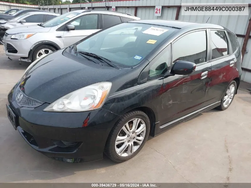 2009 Honda Fit Sport VIN: JHMGE88449C000387 Lot: 39436729