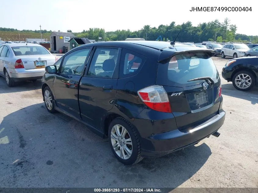 2009 Honda Fit Sport VIN: JHMGE87499C000404 Lot: 39851293