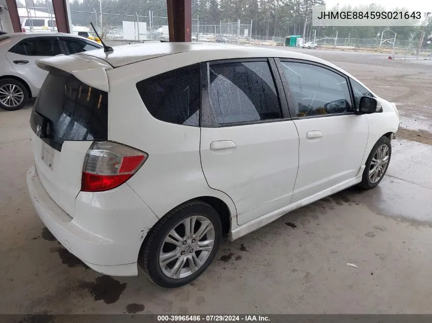 2009 Honda Fit Sport VIN: JHMGE88459S021643 Lot: 39965486