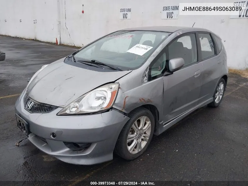 2009 Honda Fit Sport VIN: JHMGE88649S063089 Lot: 39973348