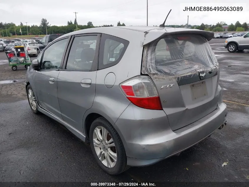 2009 Honda Fit Sport VIN: JHMGE88649S063089 Lot: 39973348