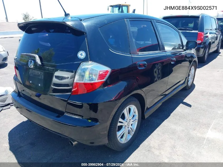 2009 Honda Fit Sport VIN: JHMGE884X9S002571 Lot: 39982904