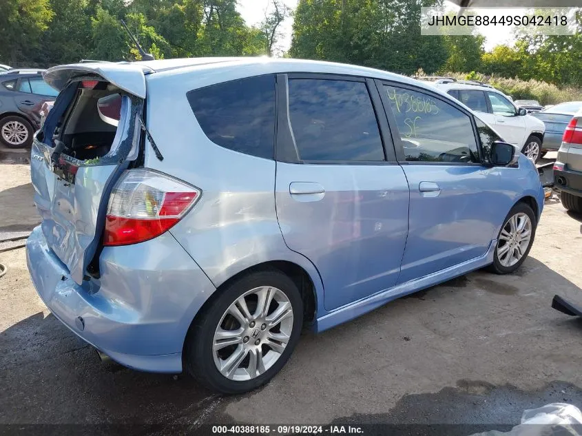 2009 Honda Fit Sport VIN: JHMGE88449S042418 Lot: 40388185