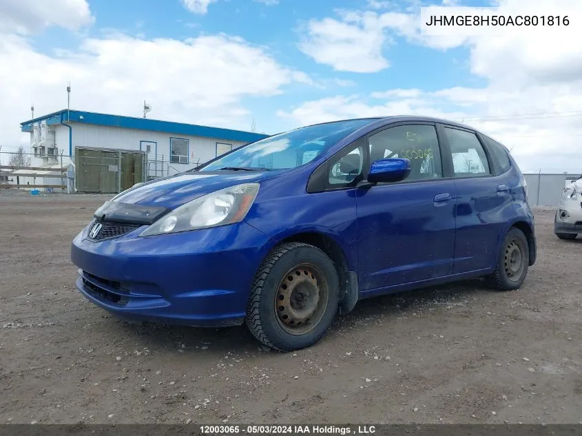 2010 Honda Fit VIN: JHMGE8H50AC801816 Lot: 12003065