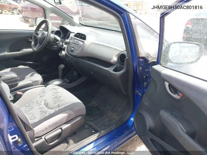 2010 Honda Fit VIN: JHMGE8H50AC801816 Lot: 12003065