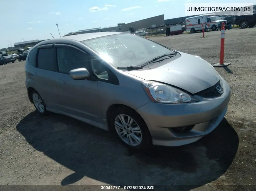 2010 Honda Fit Sport VIN: JHMGE8G89AC806105 Lot: 30041777