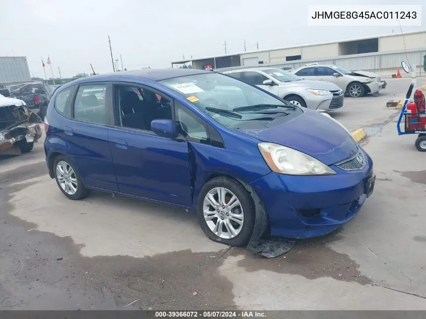 2010 Honda Fit Sport VIN: JHMGE8G45AC011243 Lot: 39366072