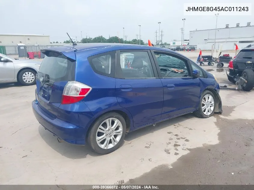 2010 Honda Fit Sport VIN: JHMGE8G45AC011243 Lot: 39366072