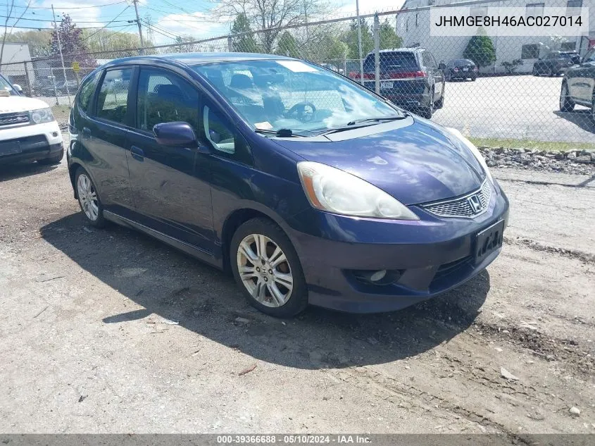 2010 Honda Fit Sport VIN: JHMGE8H46AC027014 Lot: 39366688