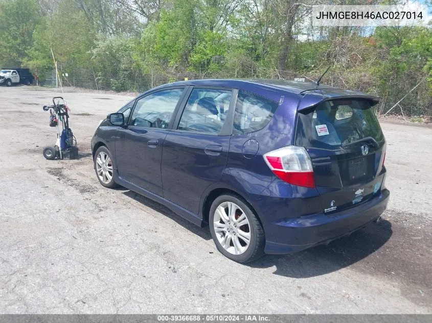 2010 Honda Fit Sport VIN: JHMGE8H46AC027014 Lot: 39366688