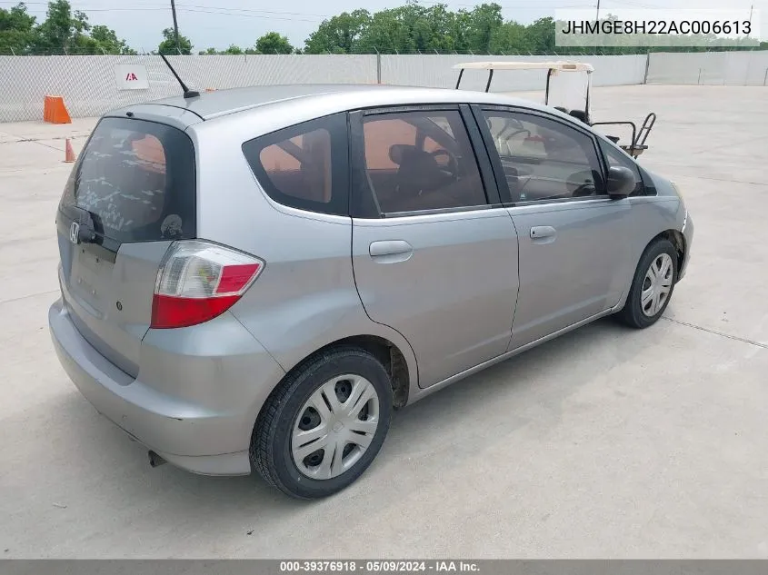 2010 Honda Fit VIN: JHMGE8H22AC006613 Lot: 39376918