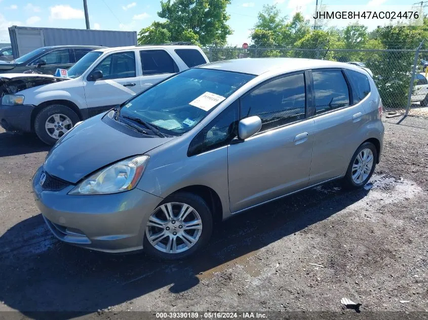 2010 Honda Fit Sport VIN: JHMGE8H47AC024476 Lot: 39390189