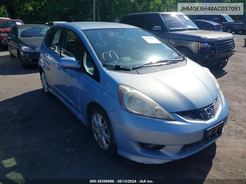 2010 Honda Fit Sport VIN: JHMGE8H48AC037091 Lot: 39398696