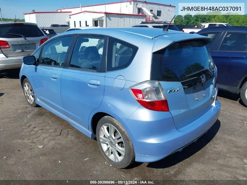 2010 Honda Fit Sport VIN: JHMGE8H48AC037091 Lot: 39398696