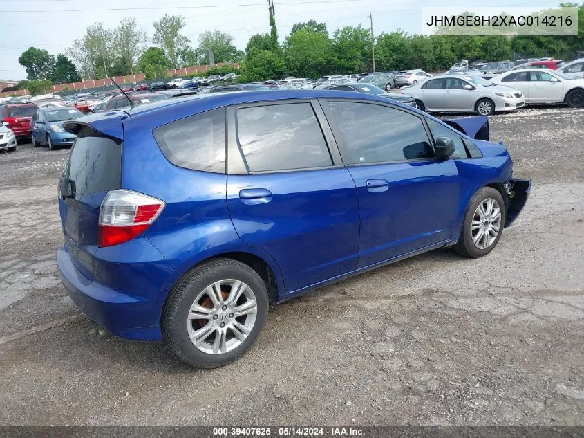 2010 Honda Fit VIN: JHMGE8H2XAC014216 Lot: 39407625