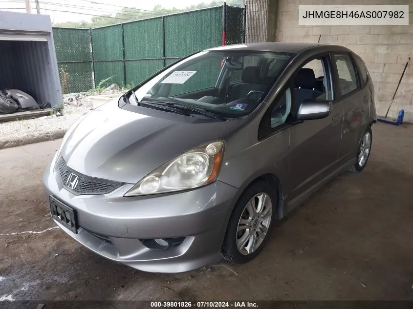 2010 Honda Fit Sport VIN: JHMGE8H46AS007982 Lot: 39801826