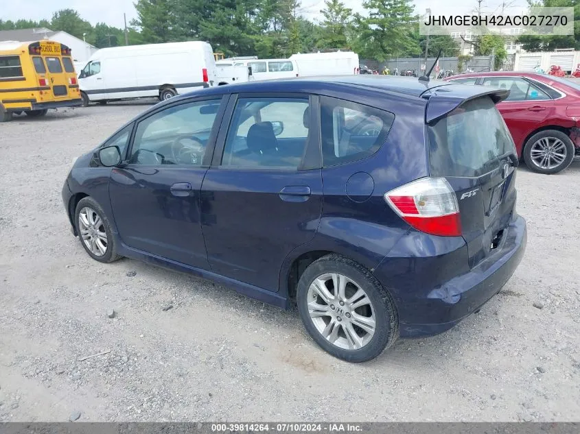 2010 Honda Fit Sport VIN: JHMGE8H42AC027270 Lot: 39814264