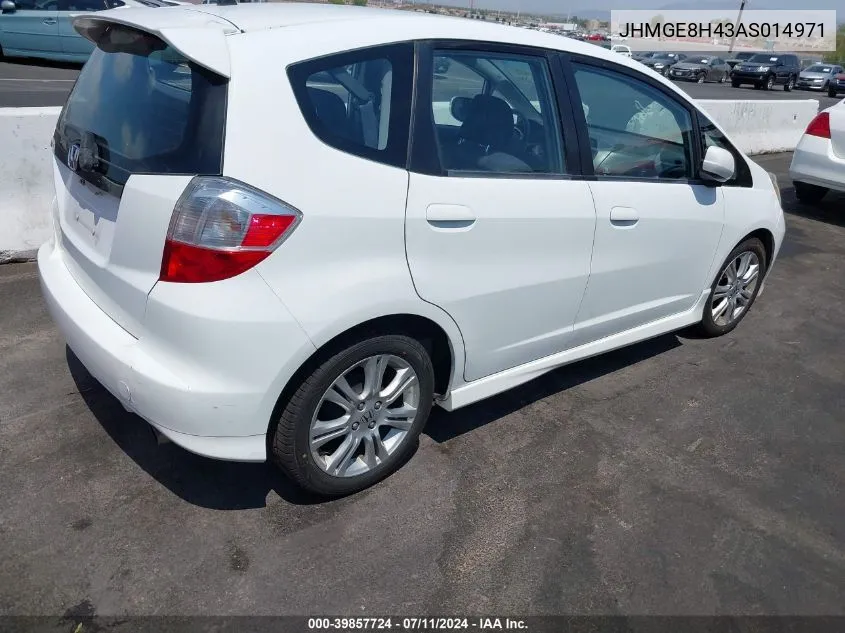 2010 Honda Fit Sport VIN: JHMGE8H43AS014971 Lot: 39857724