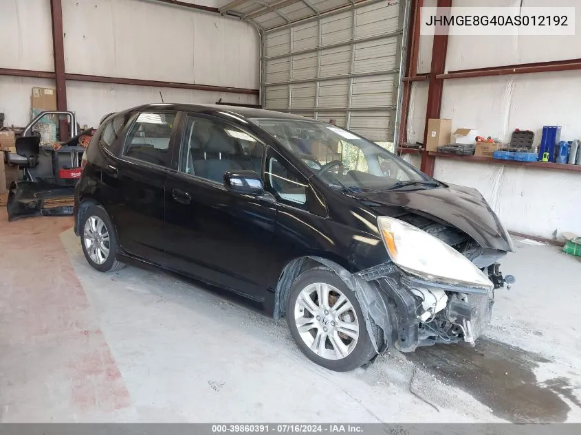 JHMGE8G40AS012192 2010 Honda Fit Sport